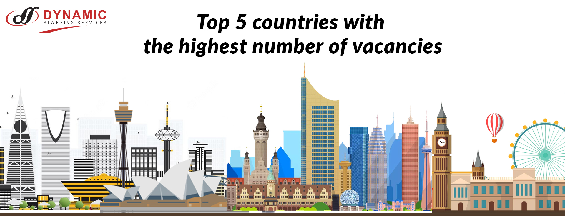 Top 5 countries with the highest number of vacancies