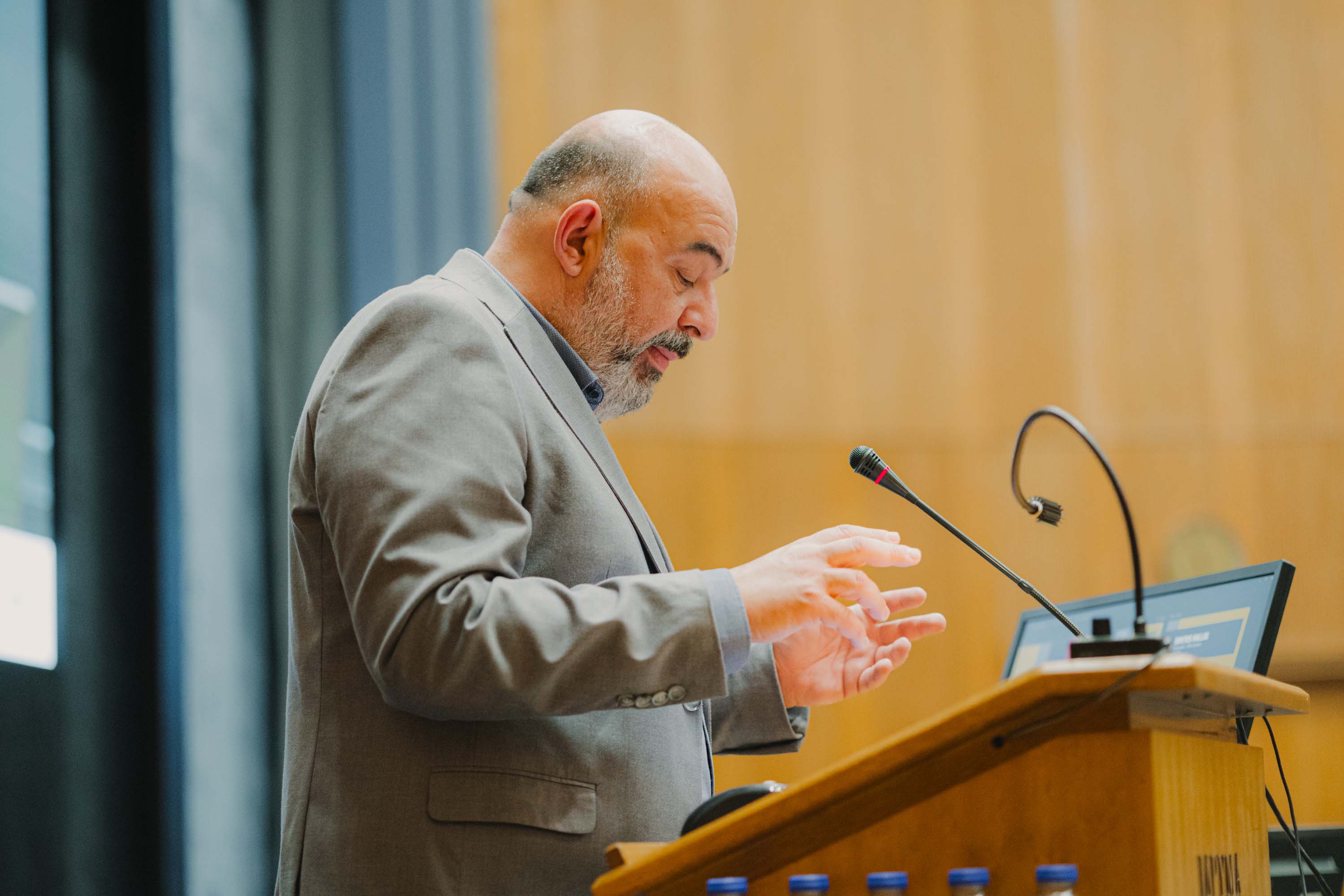 Speaker at the podium